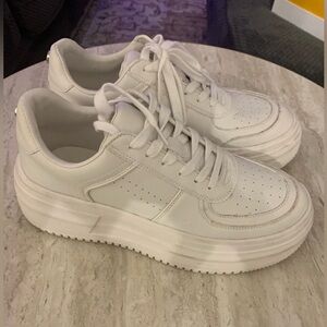 Women's White Platform Sneakers